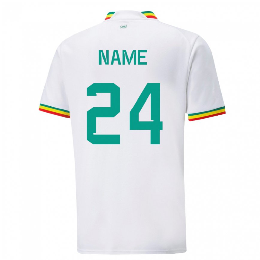 Niño Camiseta Senegal Moustapha Name #24 Blanco 1ª Equipación 22-24