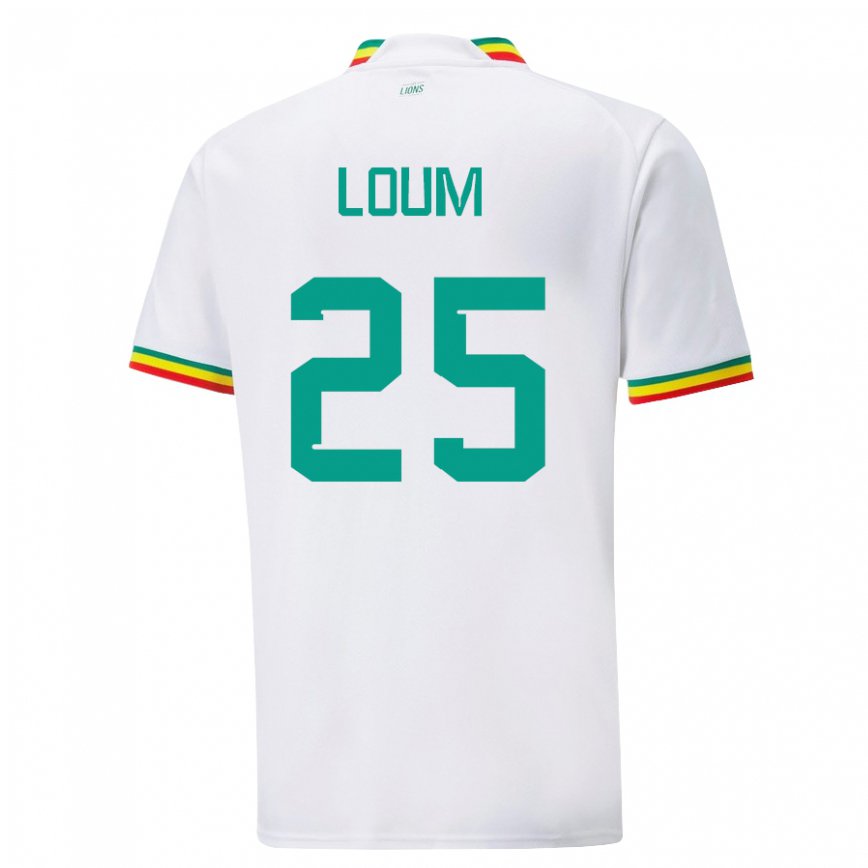 Niño Camiseta Senegal Mamadou Loum #25 Blanco 1ª Equipación 22-24