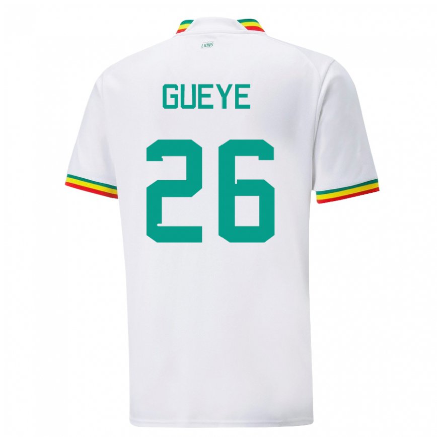 Niño Camiseta Senegal Pape Gueye #26 Blanco 1ª Equipación 22-24