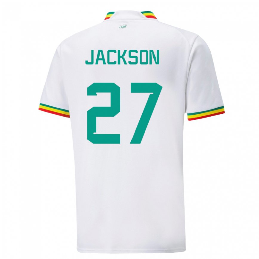 Niño Camiseta Senegal Nicolas Jackson #27 Blanco 1ª Equipación 22-24