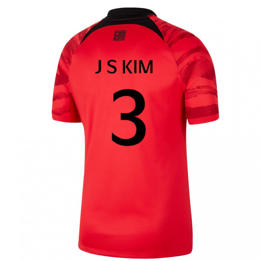 Niño Camiseta Corea Del Sur Jin-su Kim #3 Rojo Volver 1ª Equipación 22-24