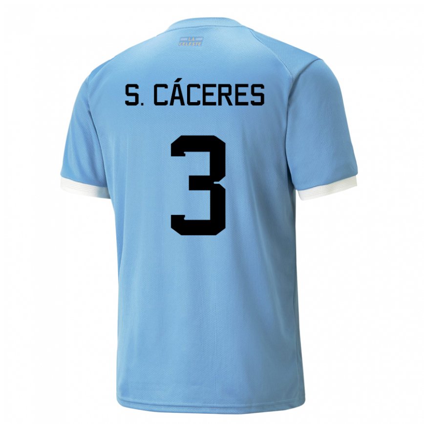 Niño Camiseta Uruguay Sebastian Caceres #3 Azul 1ª Equipación 22-24