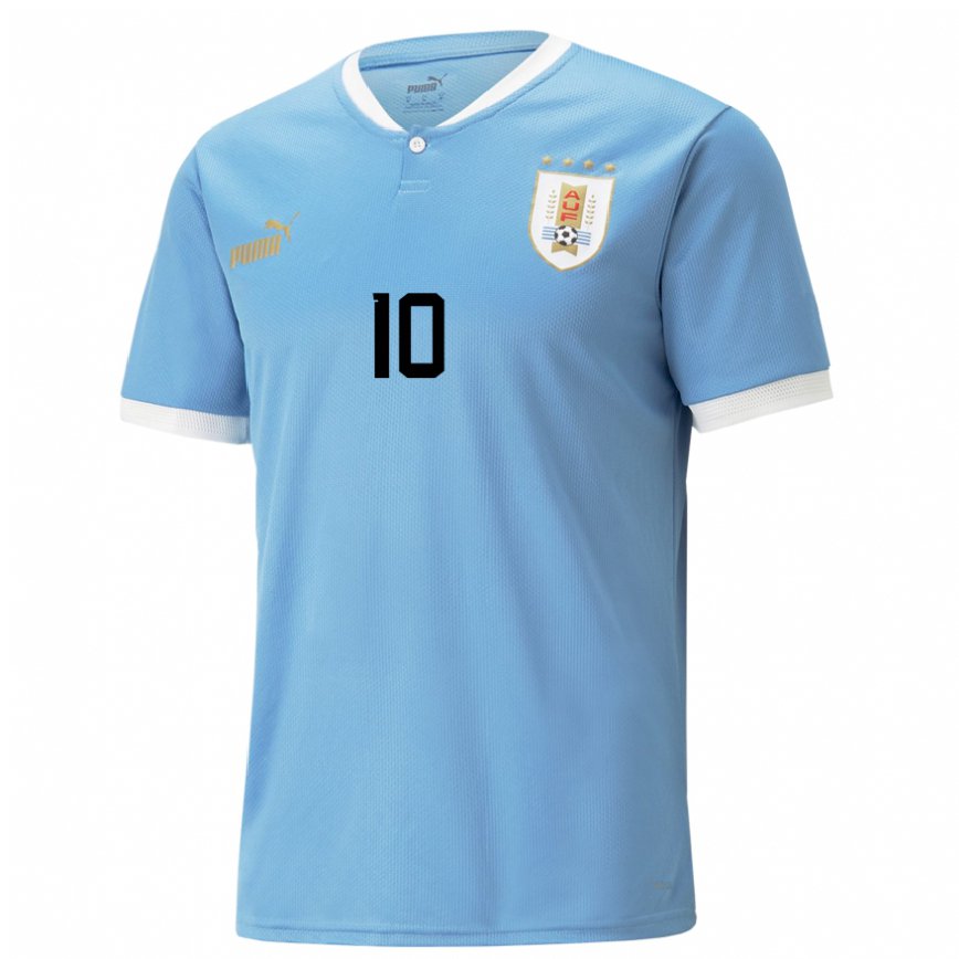 Niño Camiseta Uruguay Giorgian De Arrascaeta #10 Azul 1ª Equipación 22-24