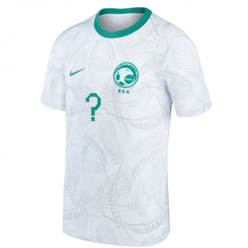 Niño Camiseta Arabia Saudita Su Nombre #0 Blanco 1ª Equipación 22-24