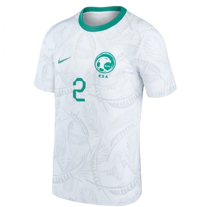 Niño Camiseta Arabia Saudita Sultan Al Ghanam #2 Blanco 1ª Equipación 22-24