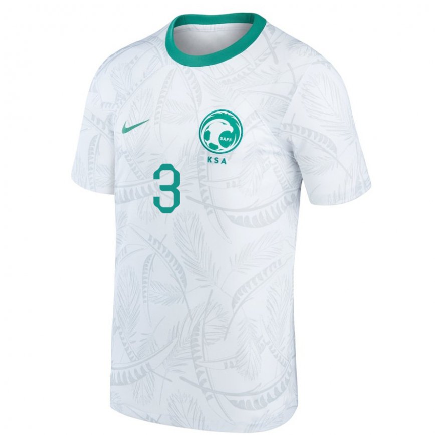 Niño Camiseta Arabia Saudita Abdullah Madu #3 Blanco 1ª Equipación 22-24