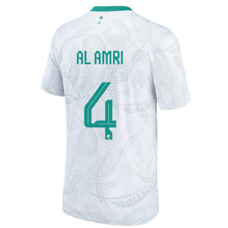 Niño Camiseta Arabia Saudita Abdulelah Al Amri #4 Blanco 1ª Equipación 22-24