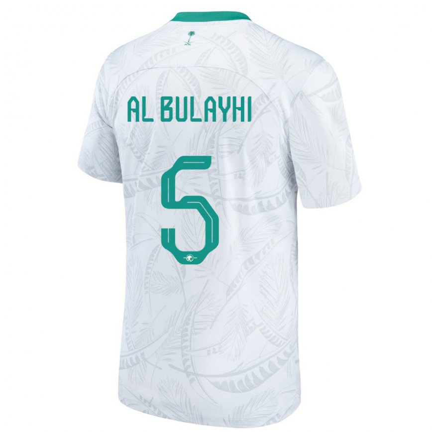 Niño Camiseta Arabia Saudita Ali Al Bulayhi #5 Blanco 1ª Equipación 22-24