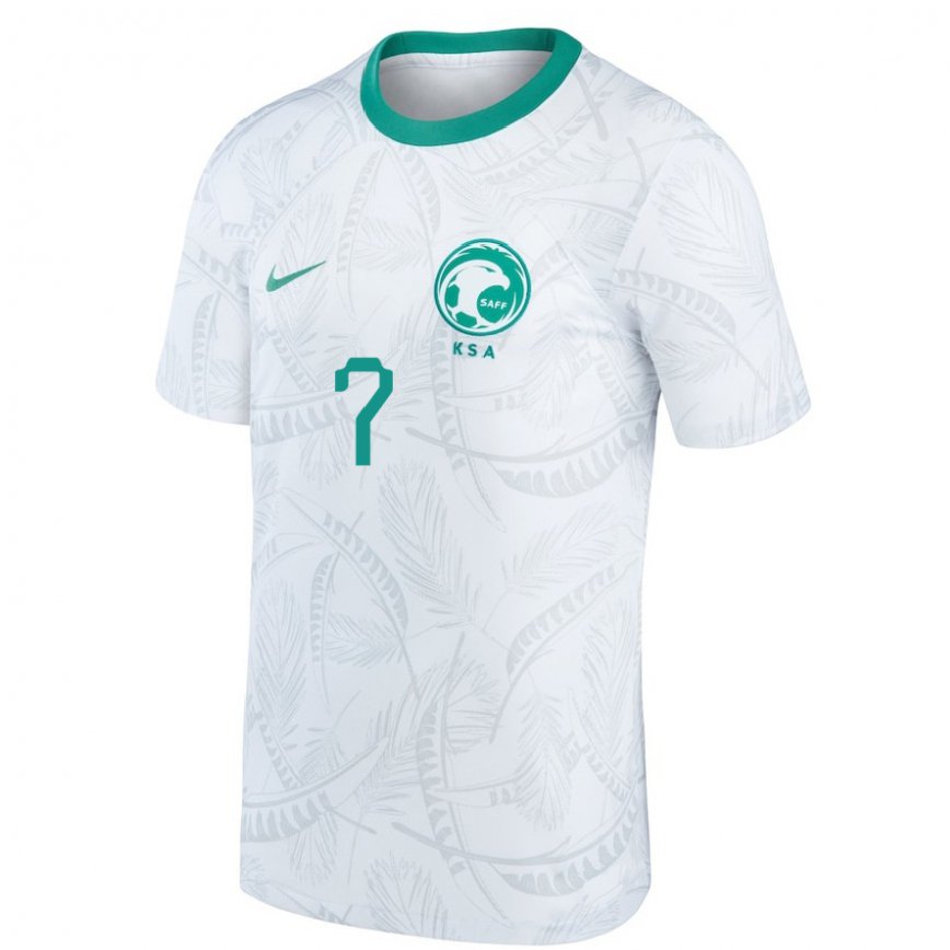 Niño Camiseta Arabia Saudita Salman Al Faraj #7 Blanco 1ª Equipación 22-24