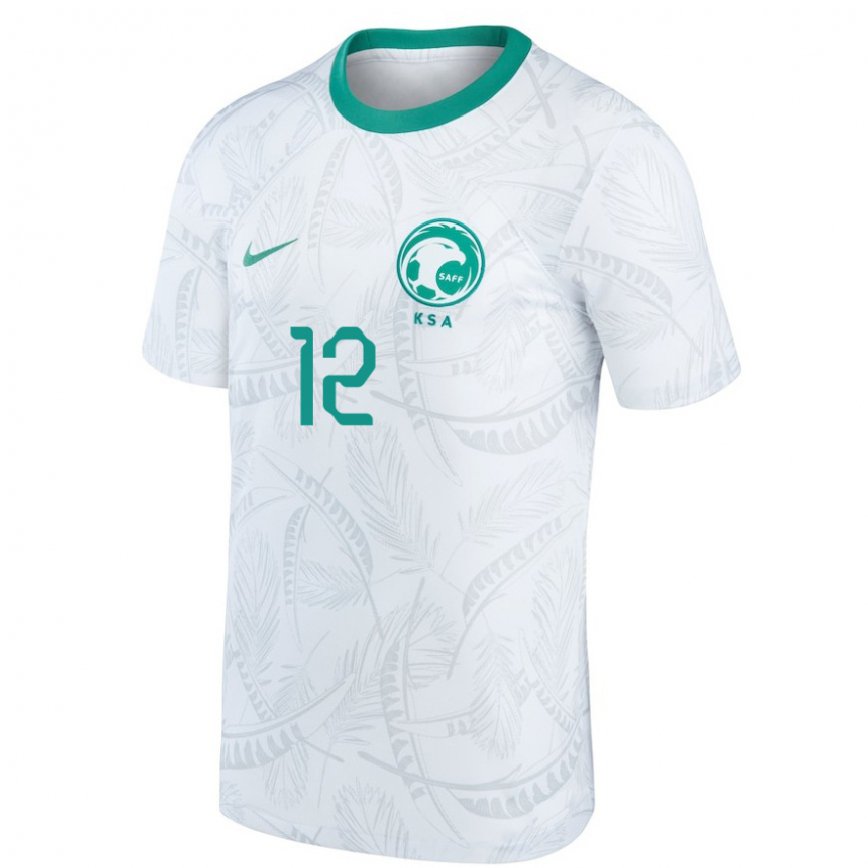 Niño Camiseta Arabia Saudita Saud Abdulhamid #12 Blanco 1ª Equipación 22-24