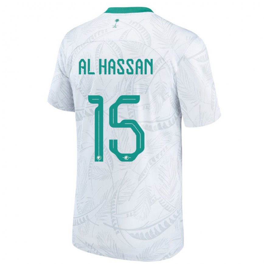 Niño Camiseta Arabia Saudita Ali Al Hassan #15 Blanco 1ª Equipación 22-24