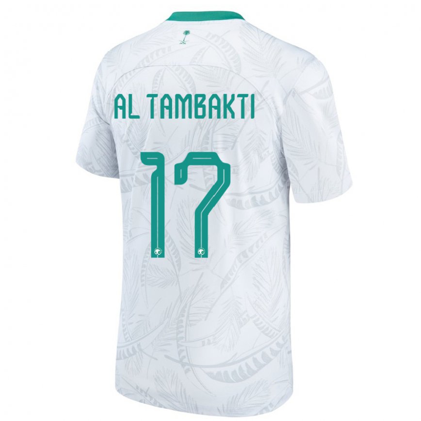 Niño Camiseta Arabia Saudita Hassan Al Tambakti #17 Blanco 1ª Equipación 22-24