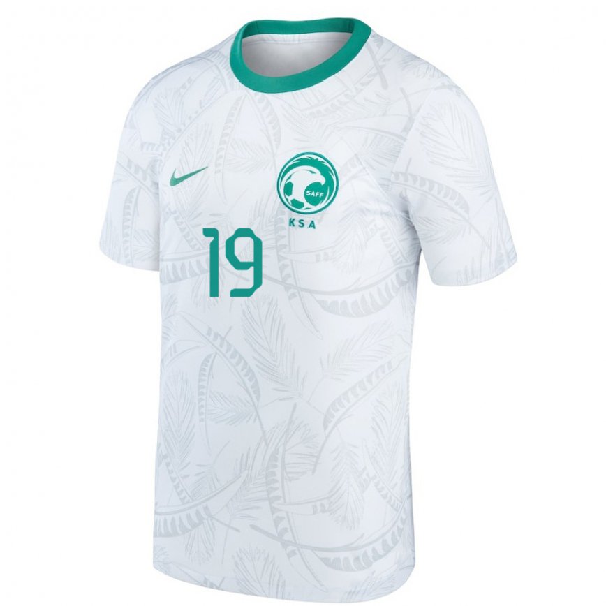 Niño Camiseta Arabia Saudita Fahad Al Muwallad #19 Blanco 1ª Equipación 22-24