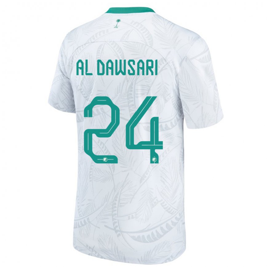 Niño Camiseta Arabia Saudita Nasser Al Dawsari #24 Blanco 1ª Equipación 22-24