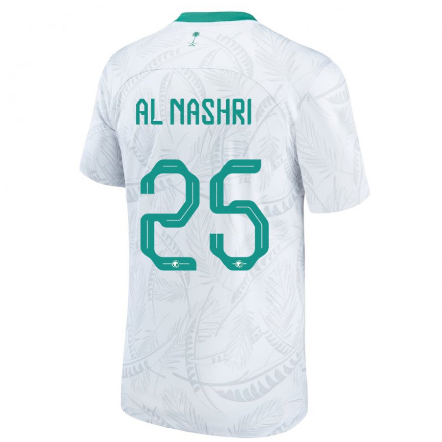 Niño Camiseta Arabia Saudita Awad Al Nashri #25 Blanco 1ª Equipación 22-24