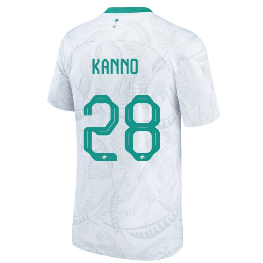 Niño Camiseta Arabia Saudita Mohamed Kanno #28 Blanco 1ª Equipación 22-24