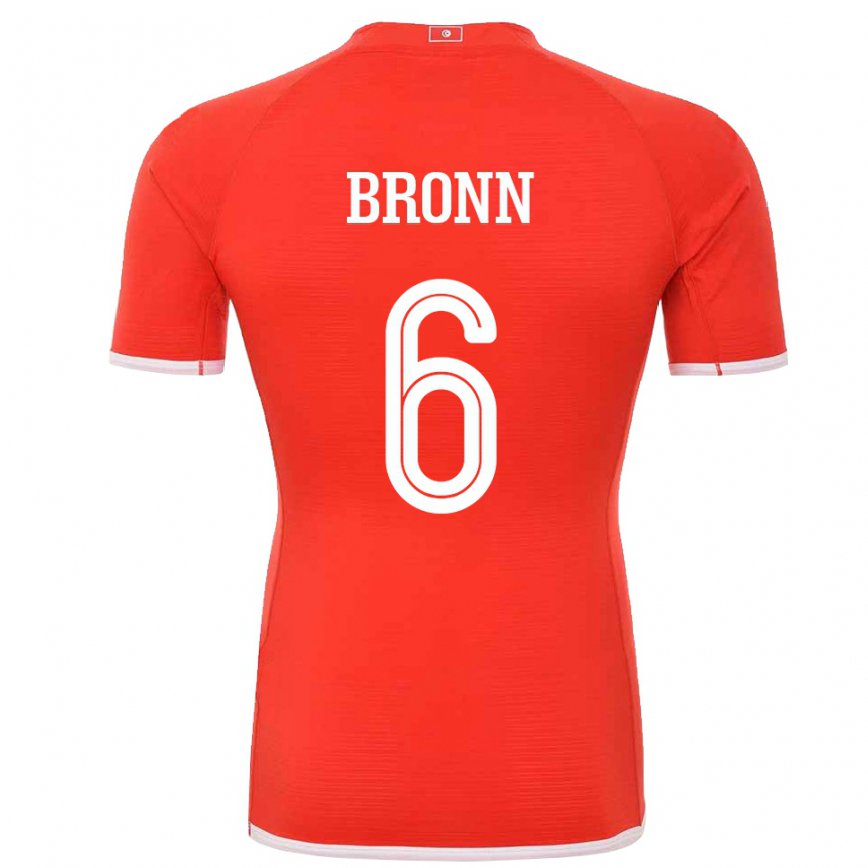 Niño Camiseta Túnez Dylan Bronn #6 Rojo 1ª Equipación 22-24