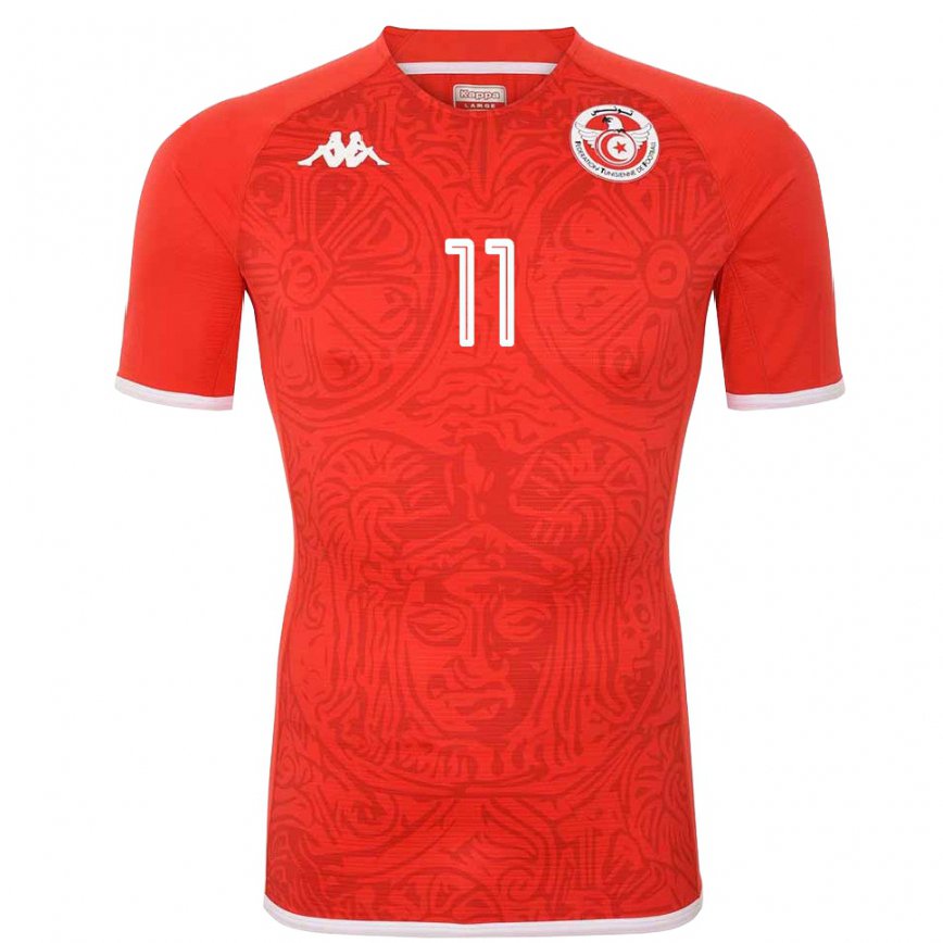 Niño Camiseta Túnez Taha Yassine Khenissi #11 Rojo 1ª Equipación 22-24