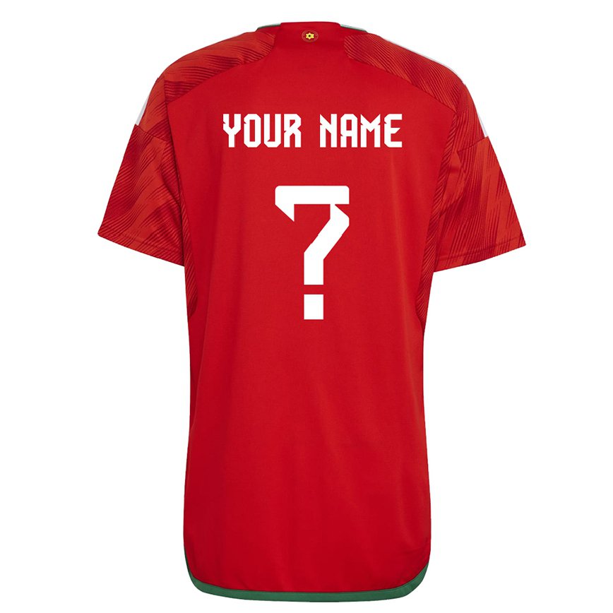 Niño Camiseta Gales Su Nombre #0 Rojo 1ª Equipación 22-24