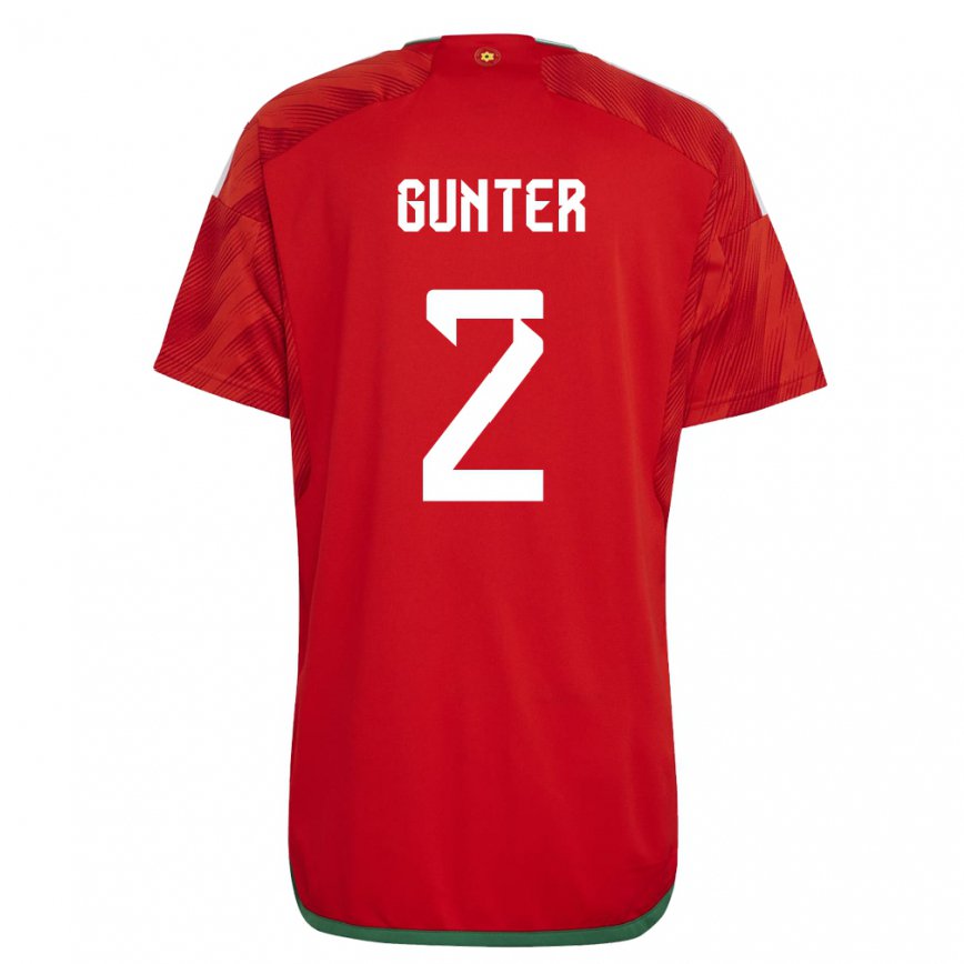 Niño Camiseta Gales Chris Gunter #2 Rojo 1ª Equipación 22-24