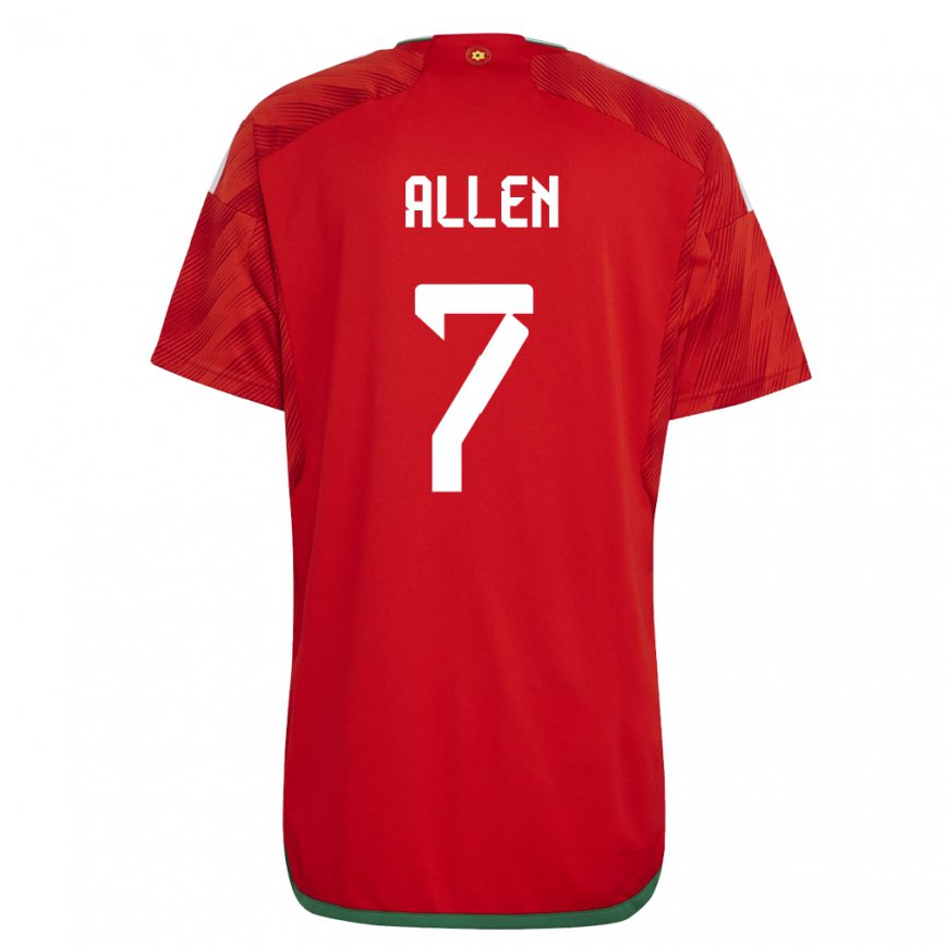 Niño Camiseta Gales Joe Allen #7 Rojo 1ª Equipación 22-24