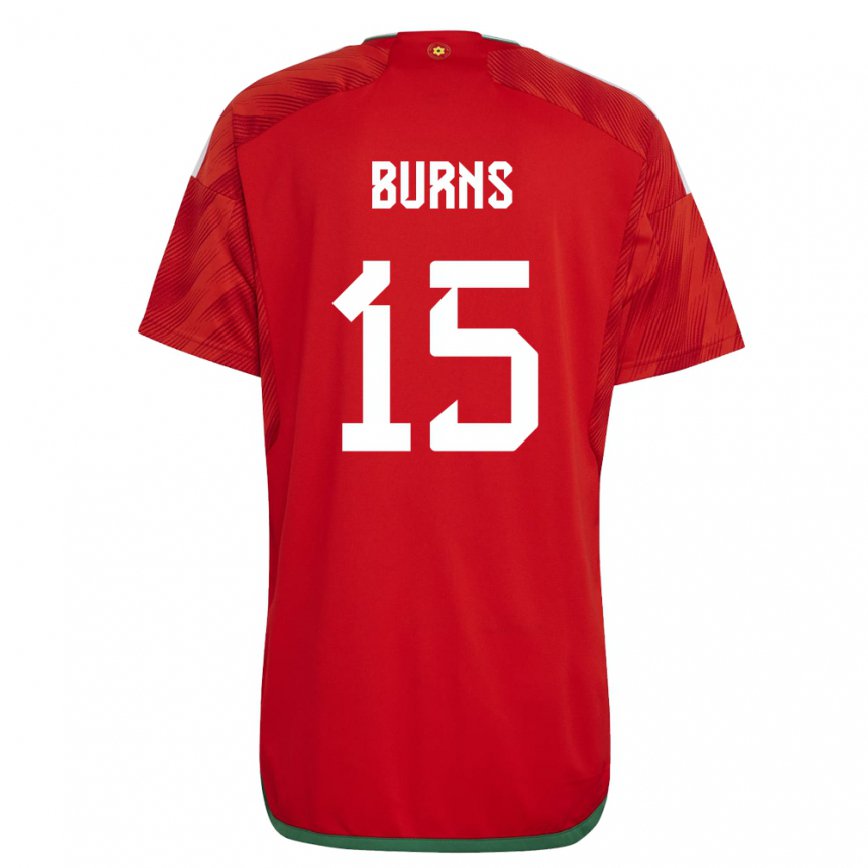 Niño Camiseta Gales Wes Burns #15 Rojo 1ª Equipación 22-24