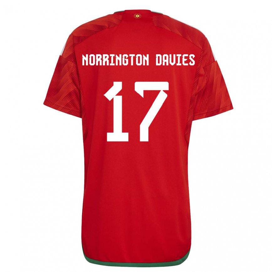 Niño Camiseta Gales Rhys Norrington Davies #17 Rojo 1ª Equipación 22-24