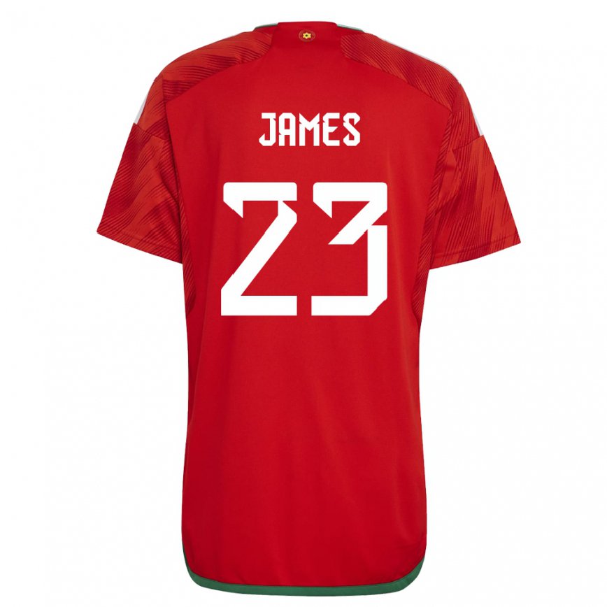 Niño Camiseta Gales Jordan James #23 Rojo 1ª Equipación 22-24