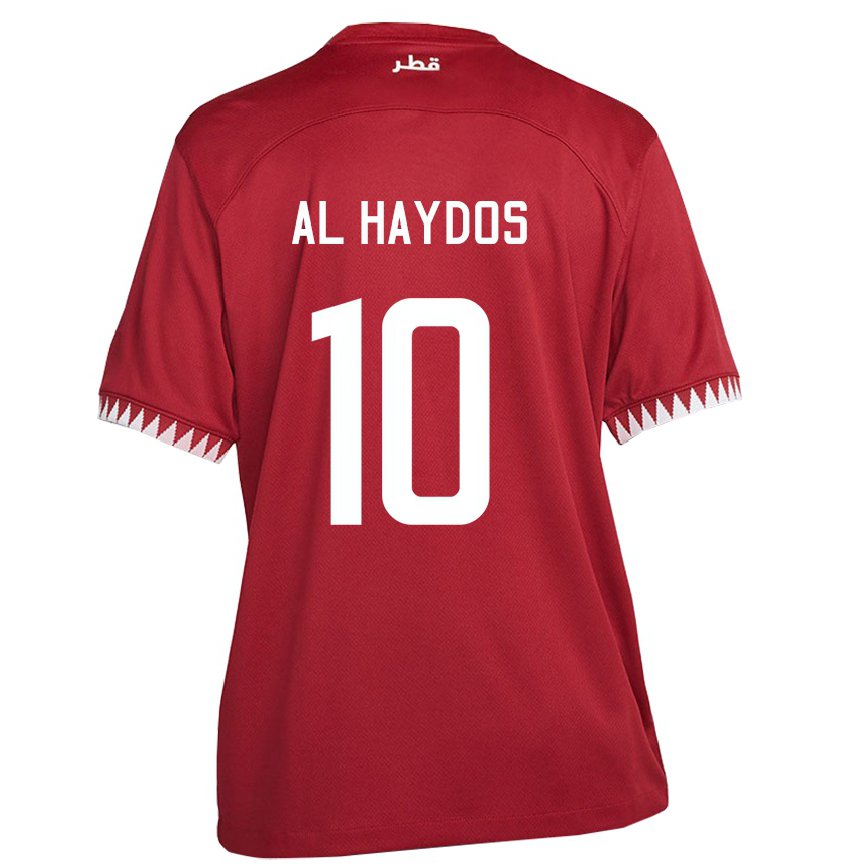 Niño Camiseta Catar Hasan Al Haydos #10 Granate 1ª Equipación 22-24