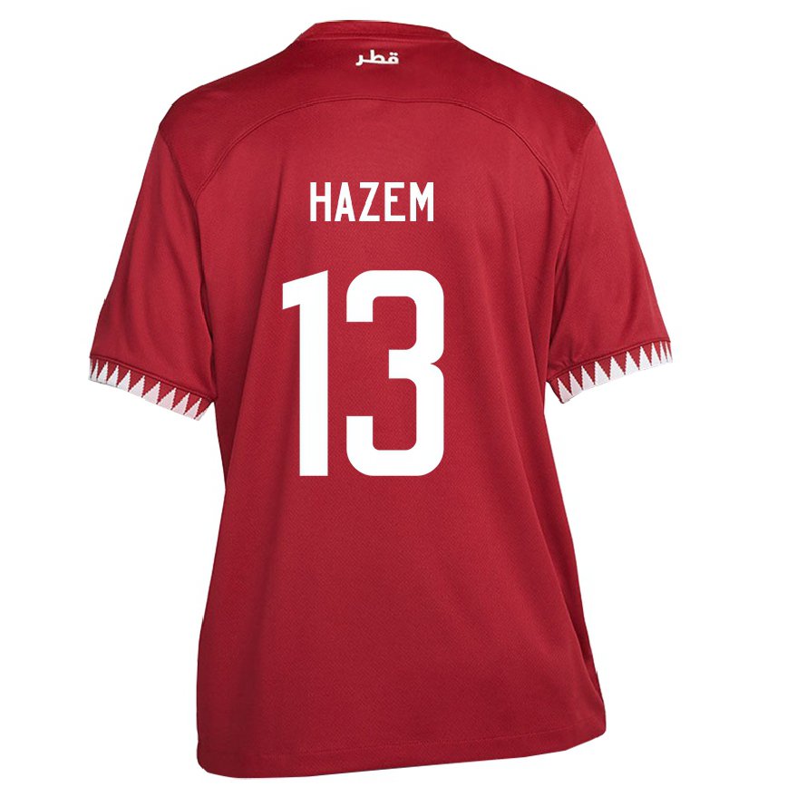 Niño Camiseta Catar Hazem Shehata #13 Granate 1ª Equipación 22-24
