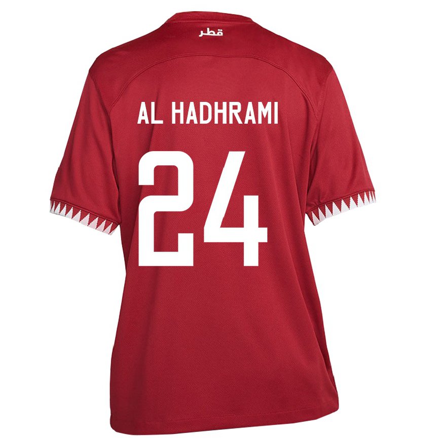 Niño Camiseta Catar Naif Abdulraheem Al Hadhrami #24 Granate 1ª Equipación 22-24