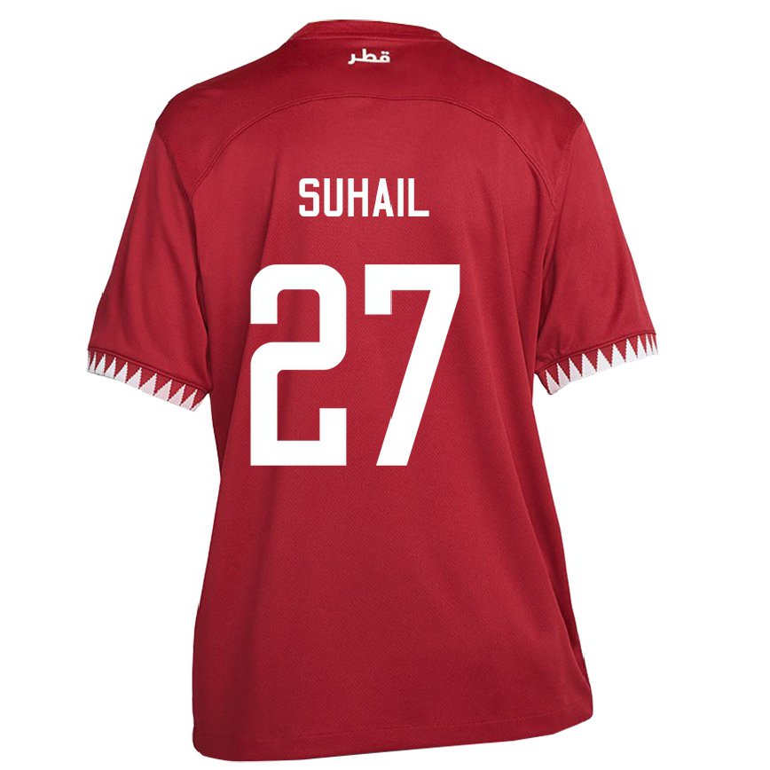 Niño Camiseta Catar Ahmed Suhail #27 Granate 1ª Equipación 22-24