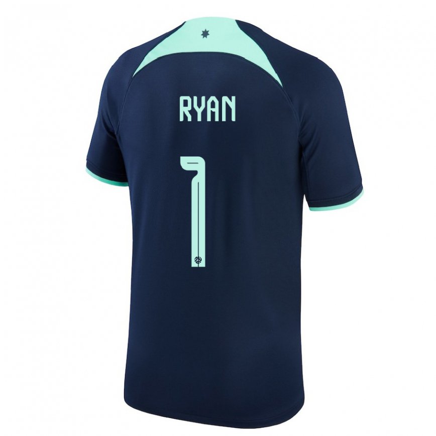 Niño Camiseta Australia Mathew Ryan #1 Azul Oscuro 2ª Equipación 22-24