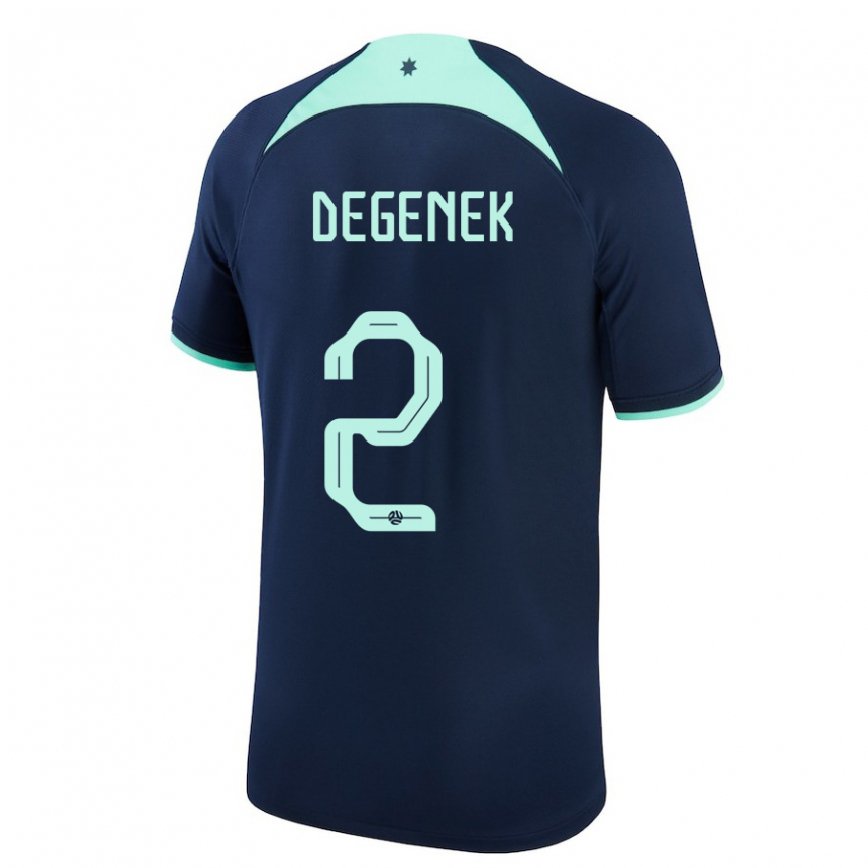 Niño Camiseta Australia Milos Degenek #2 Azul Oscuro 2ª Equipación 22-24