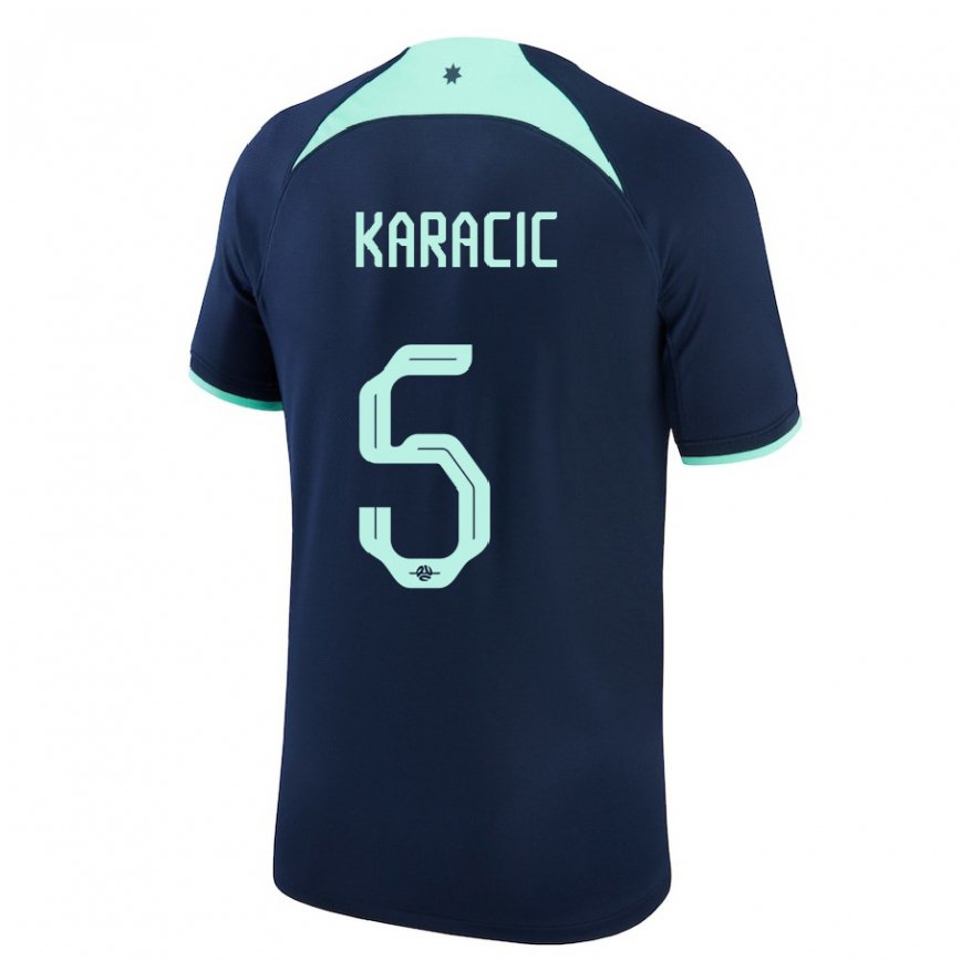 Niño Camiseta Australia Fran Karacic #5 Azul Oscuro 2ª Equipación 22-24