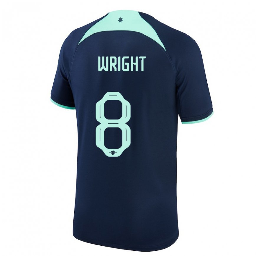 Niño Camiseta Australia Bailey Wright #8 Azul Oscuro 2ª Equipación 22-24