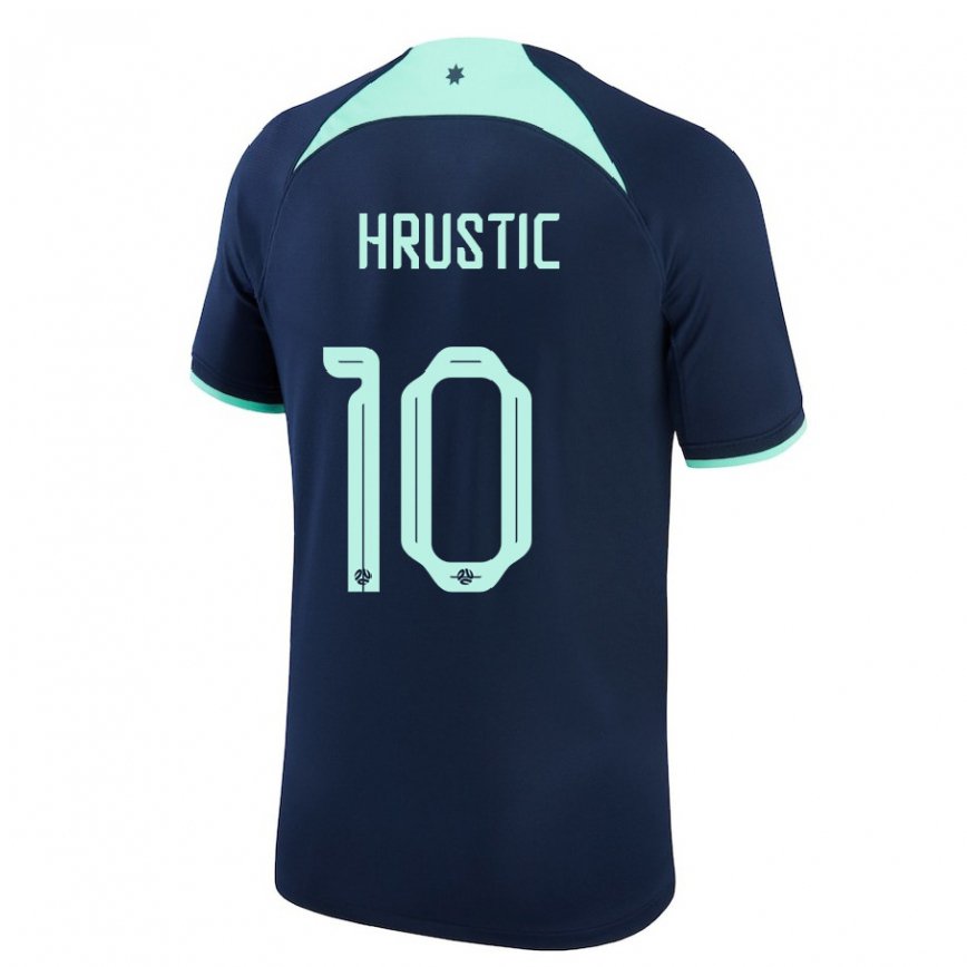 Niño Camiseta Australia Ajdin Hrustic #10 Azul Oscuro 2ª Equipación 22-24