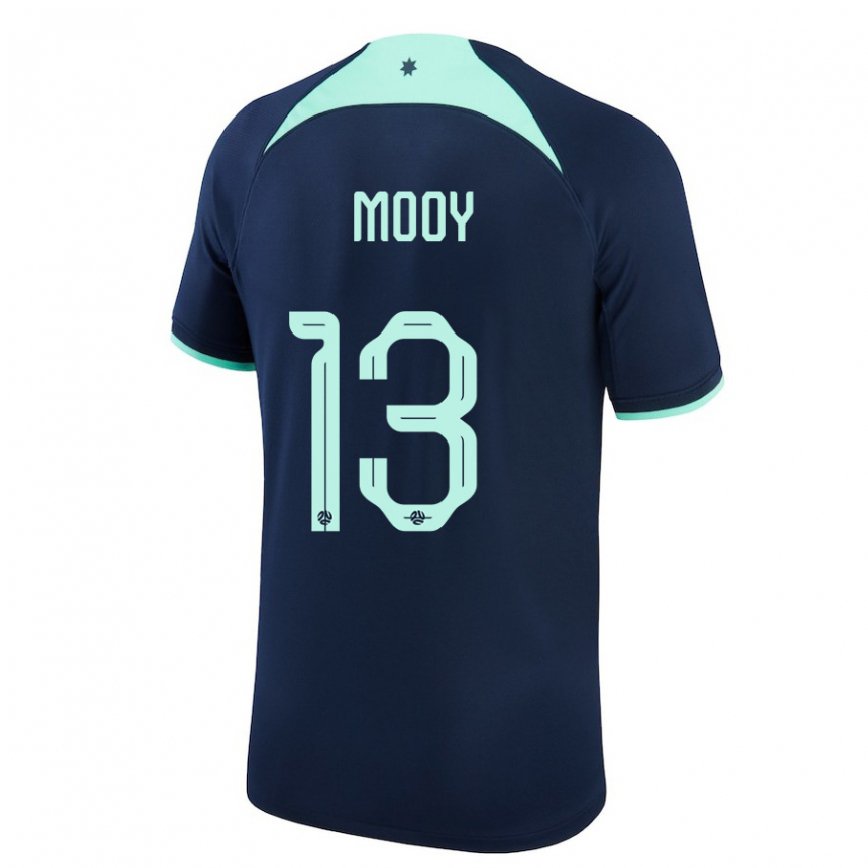 Niño Camiseta Australia Aaron Mooy #13 Azul Oscuro 2ª Equipación 22-24