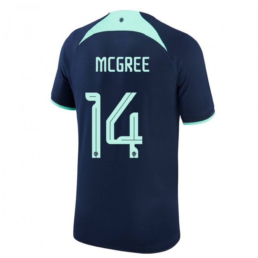 Niño Camiseta Australia Riley Mcgree #14 Azul Oscuro 2ª Equipación 22-24