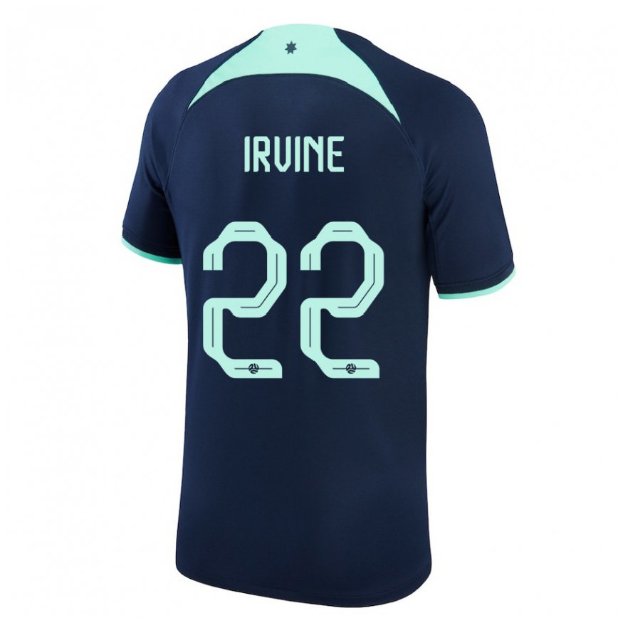 Niño Camiseta Australia Jackson Irvine #22 Azul Oscuro 2ª Equipación 22-24