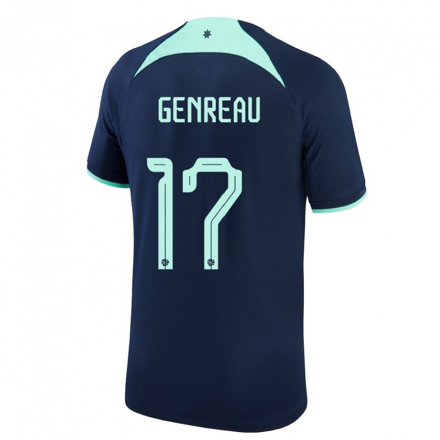 Niño Camiseta Australia Denis Genreau #17 Azul Oscuro 2ª Equipación 22-24