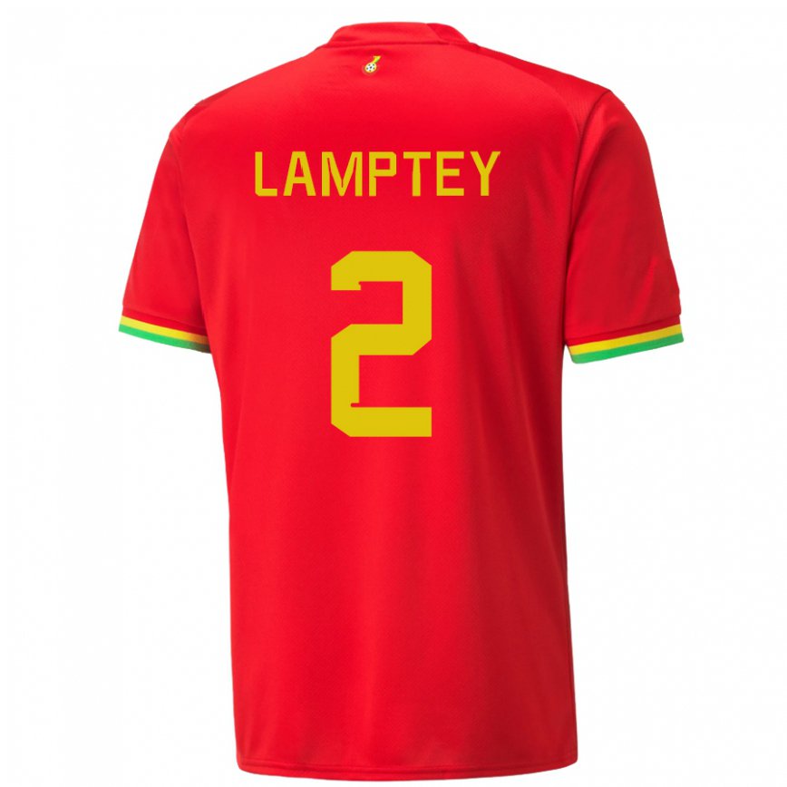 Niño Camiseta Ghana Tariq Lamptey #2 Rojo 2ª Equipación 22-24