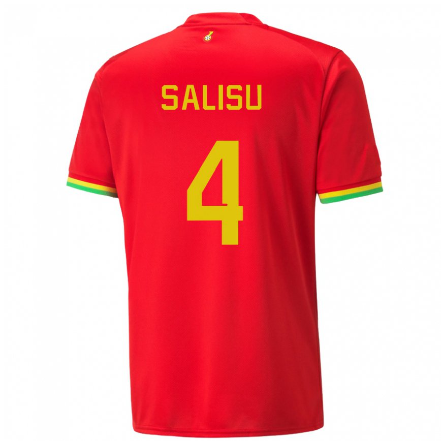 Niño Camiseta Ghana Mohammed Salisu #4 Rojo 2ª Equipación 22-24