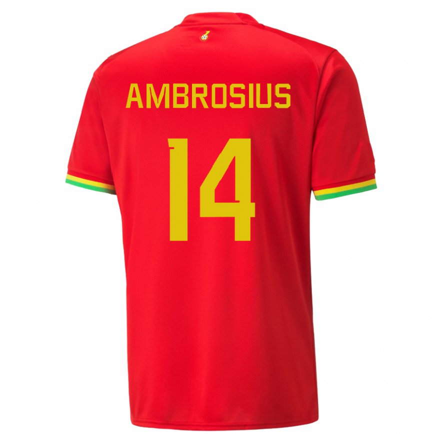 Niño Camiseta Ghana Stephan Ambrosius #14 Rojo 2ª Equipación 22-24