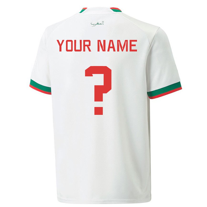 Niño Camiseta Marruecos Su Nombre #0 Blanco 2ª Equipación 22-24