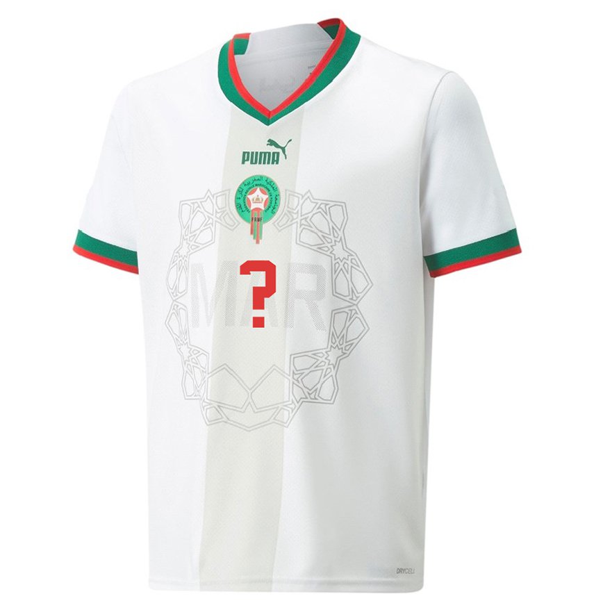 Niño Camiseta Marruecos Su Nombre #0 Blanco 2ª Equipación 22-24