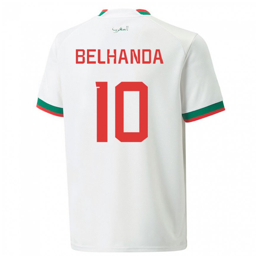 Niño Camiseta Marruecos Youness Belhanda #10 Blanco 2ª Equipación 22-24