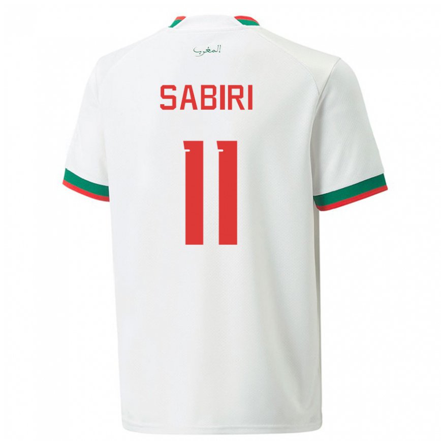 Niño Camiseta Marruecos Abdelhamid Sabiri #11 Blanco 2ª Equipación 22-24