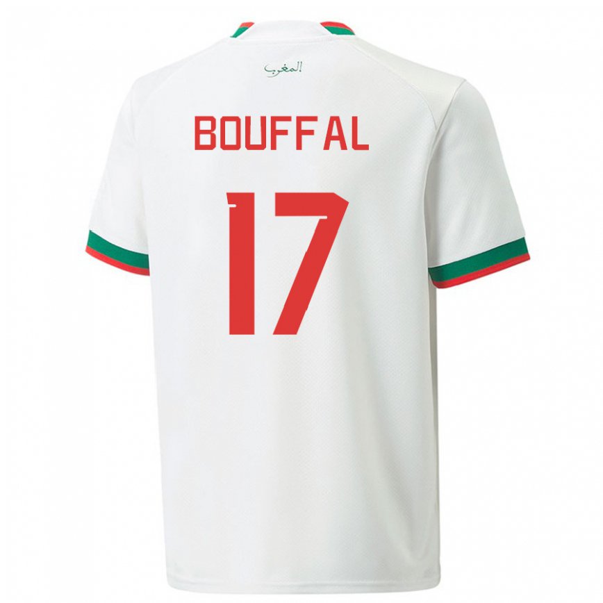 Niño Camiseta Marruecos Soufiane Bouffal #17 Blanco 2ª Equipación 22-24