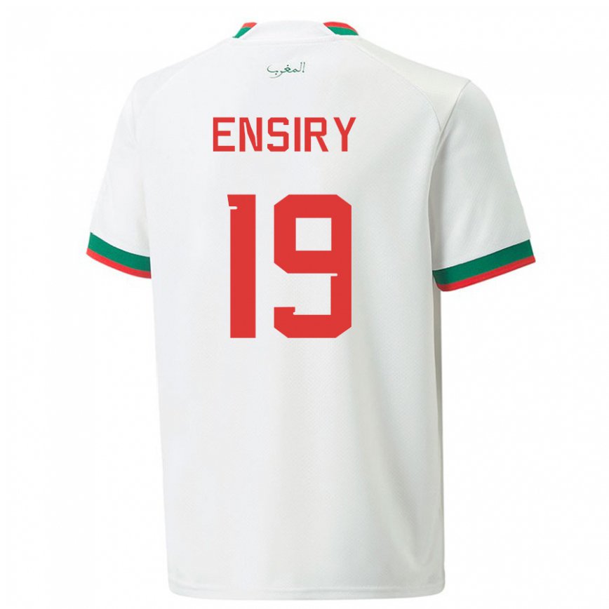 Niño Camiseta Marruecos Youssef Ensiry #19 Blanco 2ª Equipación 22-24